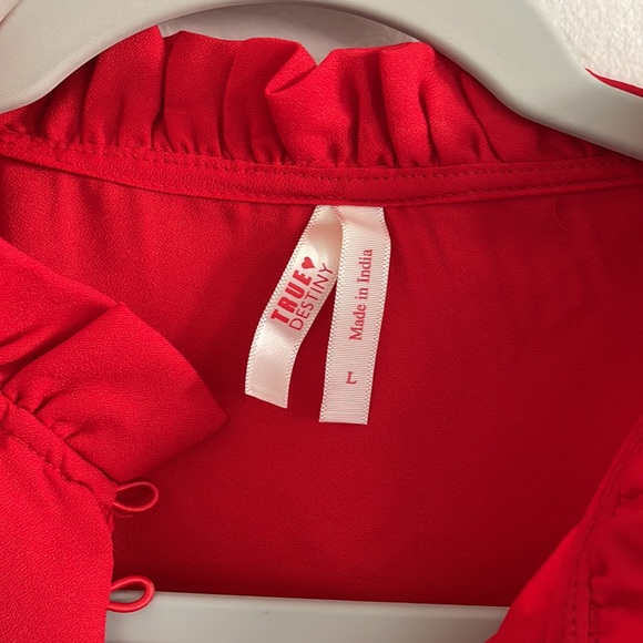 Red long sleeve blouse - Picture 4 of 6